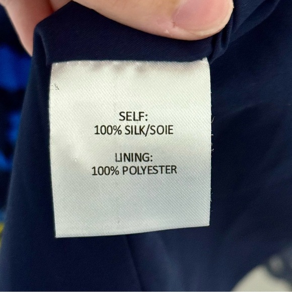 Tanya Taylor Roma Silk Blue Yellow Floral Print Polkadot Mini Dress Sz 10 - Picture 8 of 13